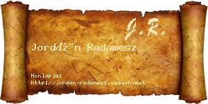 Jordán Radamesz névjegykártya